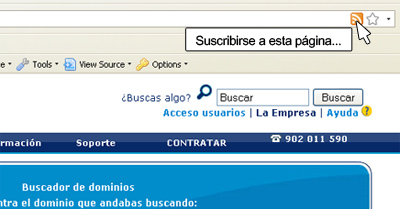 Sale para añadir el live bookmark a marcadores