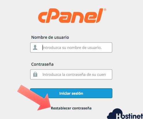 restablecer contraseña de cPanel si la hemos perdido o ha caducado