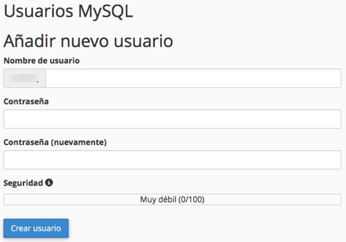 usuarios base datos MySQL