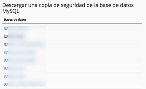 bases de datos copia de seguridad