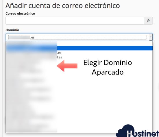 cuentas de correo dominios aparcados