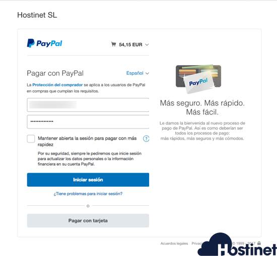 pagos por paypal en hostinet