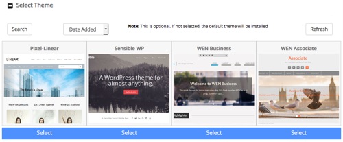 seleccionar tema para WordPress