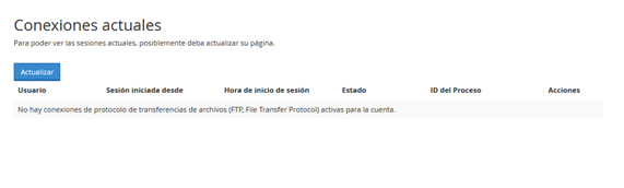 Panel CPanel Seccion Archivos Conexiones FTP