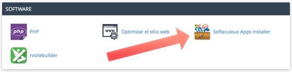 icono softaculous en cPanel