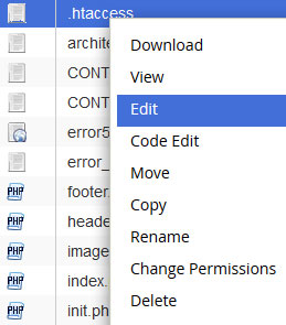 htaccess edit