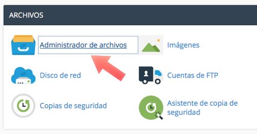 admin archivos de cPanel