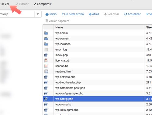 ver wp-config.php