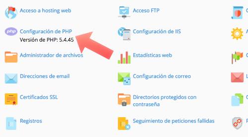 configuracion php