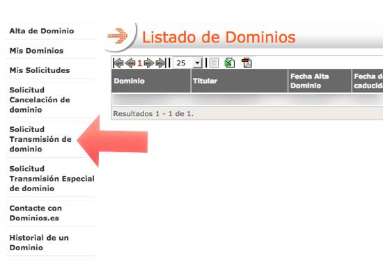 Solicitud Traslado Dominio