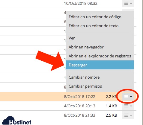 descargar web config desde Achivos de Plesk