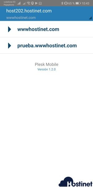 plesk mobile dominios