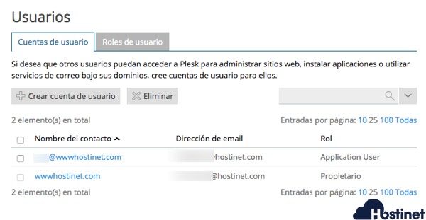 plesk usuarios creados 