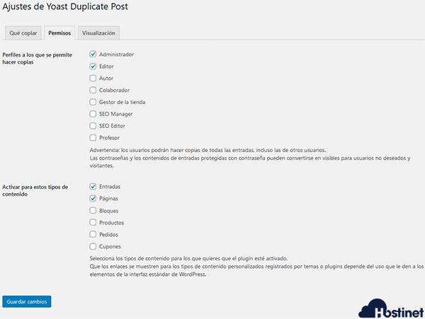 yoast duplicate post - premisos - WordPress