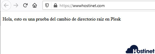 plesk cambio raiz navegador web - Hostinet